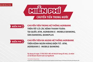 Agribank miễn 100% phí dịch vụ chuyển tiền trong nước