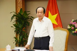 Bộ trưởng, Chủ nhiệm VPCP Mai Tiến Dũng phát biểu tại buổi làm việc. Ảnh: VGP