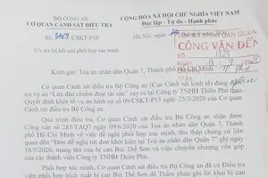 Dự án Khu dân cư Hòa Lân: Bộ Công an phát hiện chữ ký giả trong hồ sơ của Công ty Thiên Phú