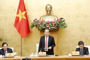 Phó Thủ tướng Thường trực Chính phủ Trương Hòa Bình phát biểu tại hội nghị. Ảnh: VGP