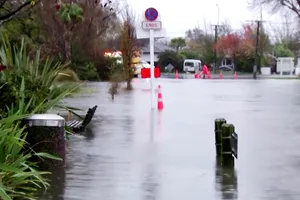 Lũ lụt ở Canterbury, New Zealand. Ảnh cắt từ clip của REUTERS