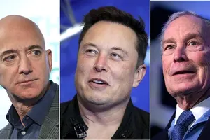 Những tỷ phú trong nhóm giàu nhất thế giới (từ trái sang): Jeff Bezos,  Elon Musk và Michael Bloomberg