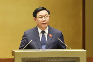 Chủ tịch Quốc hội Vương Đình Huệ phát biểu khai mạc kỳ họp thứ 5, Quốc hội khóa XV, sáng 22-5-2023. Ảnh: QUANG PHÚC