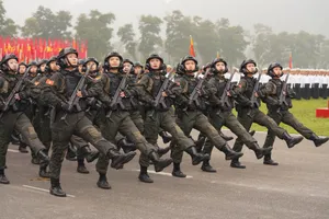 Lực lượng quân đội và công an hợp luyện diễu binh, diễu hành kỷ niệm 70 năm Chiến thắng Điện Biên Phủ