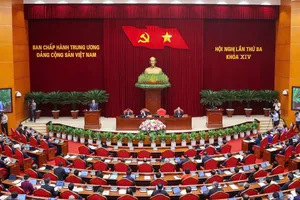 Phiên khai mạc Hội nghị lần thứ 3 Ban Chấp hành Trung ương Đảng khóa XIV. Ảnh: VIẾT CHUNG