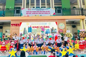 Học sinh Trường Tiểu học Bình Trưng Đông (phường Bình Trưng) trong lễ khai giảng năm học 2026-2027