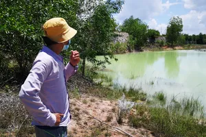 Khu vực hồ nước, nơi 2 anh em ruột tử vong khi đi thả lưới