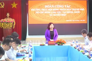 Đoàn công tác số 5 của Thường trực HĐND TPHCM làm việc với lãnh đạo Đảng ủy, HĐND, UBND xã Xuyên Mộc