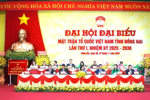 Đại hội đại biểu MTTQ Việt Nam tỉnh Đồng Nai lần thứ I, nhiệm kỳ 2025-2030. Ảnh: PHÚ NGÂN