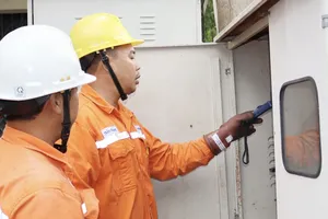 Nhân viên điện lực Đồng Nai kiểm tra thiết bị điện