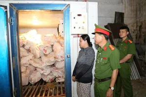 Bị can Lê Thị Bích Phượng cùng số tang vật. Ảnh: CATĐN