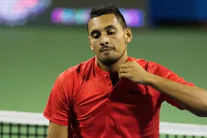 Nick Kyrgios thể hiện sự thất vọng ở Citi Open.