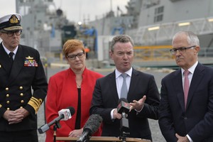 澳大利亞總理馬爾科姆‧特恩布林（右一）。（資料圖來源：互聯網）