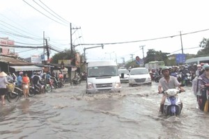 守德郡多條街道被水淹。（圖源：互聯網）