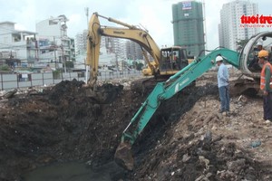 圖為杭龐涌二期復原項目在施工中。（圖源：年輕報視頻截圖）