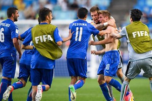 意大利通過加時賽絕殺贊比亞3-2，殺進四強。（資料圖來源：互聯網）