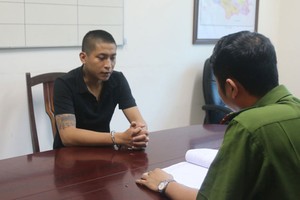 被抓獲歸案的歹徒陳英俊。（圖源：懷南）