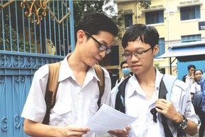 華人學生呂廷峰與同學討論試題。