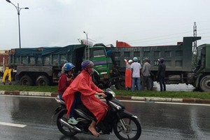 在本市發生的一起交通事故現場。(圖源：互聯網)