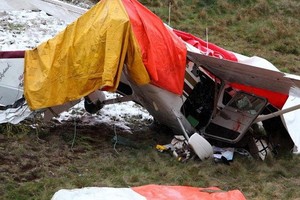 圖為某一架墜毀的輕型飛機殘骸。（示意圖源：互聯網）