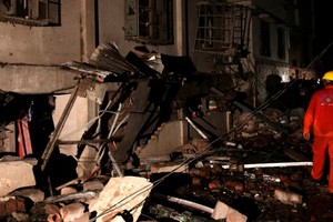 圖為爆炸現場，造成至少9人遇難，40人受傷。（圖源：互聯網）