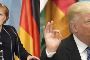 圖為德國總理默克爾(左)與美國總統特朗普。（圖源：互聯網）