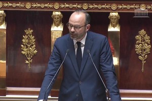法國總理愛德華‧菲利普在國民議會會議上發表演講。（圖源：法國議會）