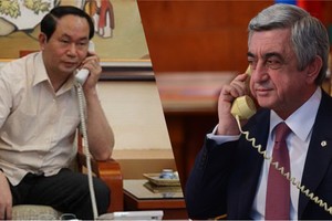 國家主席陳大光向亞美尼亞共和國總統謝爾日‧薩爾基相(Serzh Sargsyan)致電祝賀。（資料圖源：互聯網）