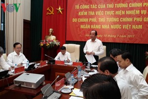 政府辦公廳主任梅進勇部長在檢查會議上發表講話。（圖源：VOV）