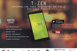 圖為智利最近推出的一款服務移民生活和工作的手機應用軟件T-Zen。（圖源：互聯網）