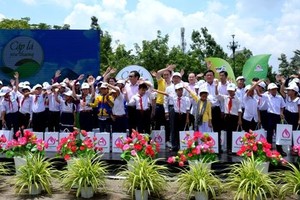 同塔省73名學生得到“愛心雙葉”計劃的學習輔助。（圖源：同塔報網）