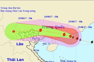 由於受颱風環流影響，北部灣北面出現風力強達6級，陣風達8級。（圖源：中央水文氣象預報中心）