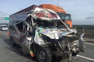 該起交通事故現場，導致4人重傷。（圖源：H.Tâm）