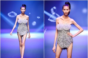 模特兒高銀參加2017年《越南超模新秀大賽》總決賽。（圖源：霸玉）