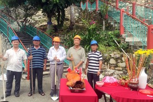 頭頓崇正天后宮(婆廟)安裝升降機動工儀式。（資料圖源：仁建）