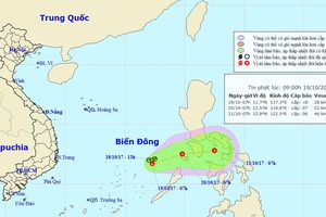 東海出現低氣壓區，南部強降雨。（圖源：中央水文氣象預報中心）