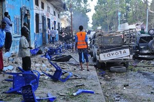 索馬里首都摩加迪沙28日發生連環恐怖攻擊。（圖源：AFP/Getty Images）