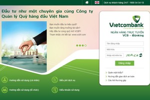 圖為越南外貿銀行(Vietcombank)電子商務交易介面。（示意圖源：Vietcombank網站截圖）