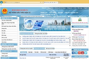 政府總理最近簽署通過網上投標國家指委會成立第1735號《決定》。圖為網上招標系統。（圖源：網站截圖）