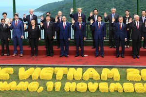 APEC各領導人在峴港合影。（圖源：路透社）