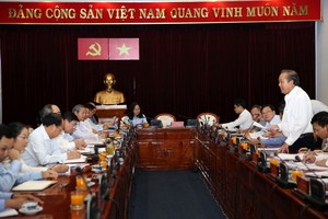 中央肅貪指委會副主任張和平在會議發言。（圖源：VGP）