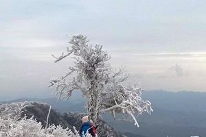 高平省若干高山的山峰已出現結霜冰掛景象。