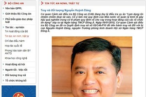 被通緝的阮黃登。（圖源：公安部網站截圖）