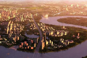 本市加快東區房地產發展。圖為本市第二郡空照一隅。