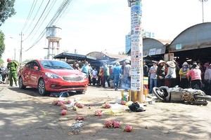 該起交通事故現場，導致1名婦女當場死亡，另兩人重傷。（圖源：VOV）