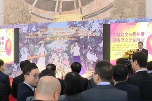 越南與中國建交68週年紀念會現場一瞥。（圖源：VTV視頻截圖）