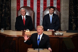 美國總統特朗普在華盛頓向國會發表國情諮文。（圖源：新華網）