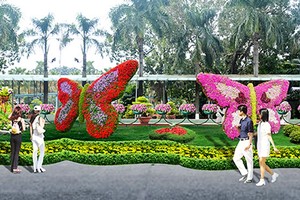 蓮潭公園“春蝶”景緻配圖。