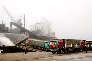 Princess Pacific貨輪在泊位裝貨中一瞥。（圖源：河靖報）