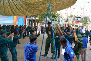 各坊青年進行團隊默契遊戲。